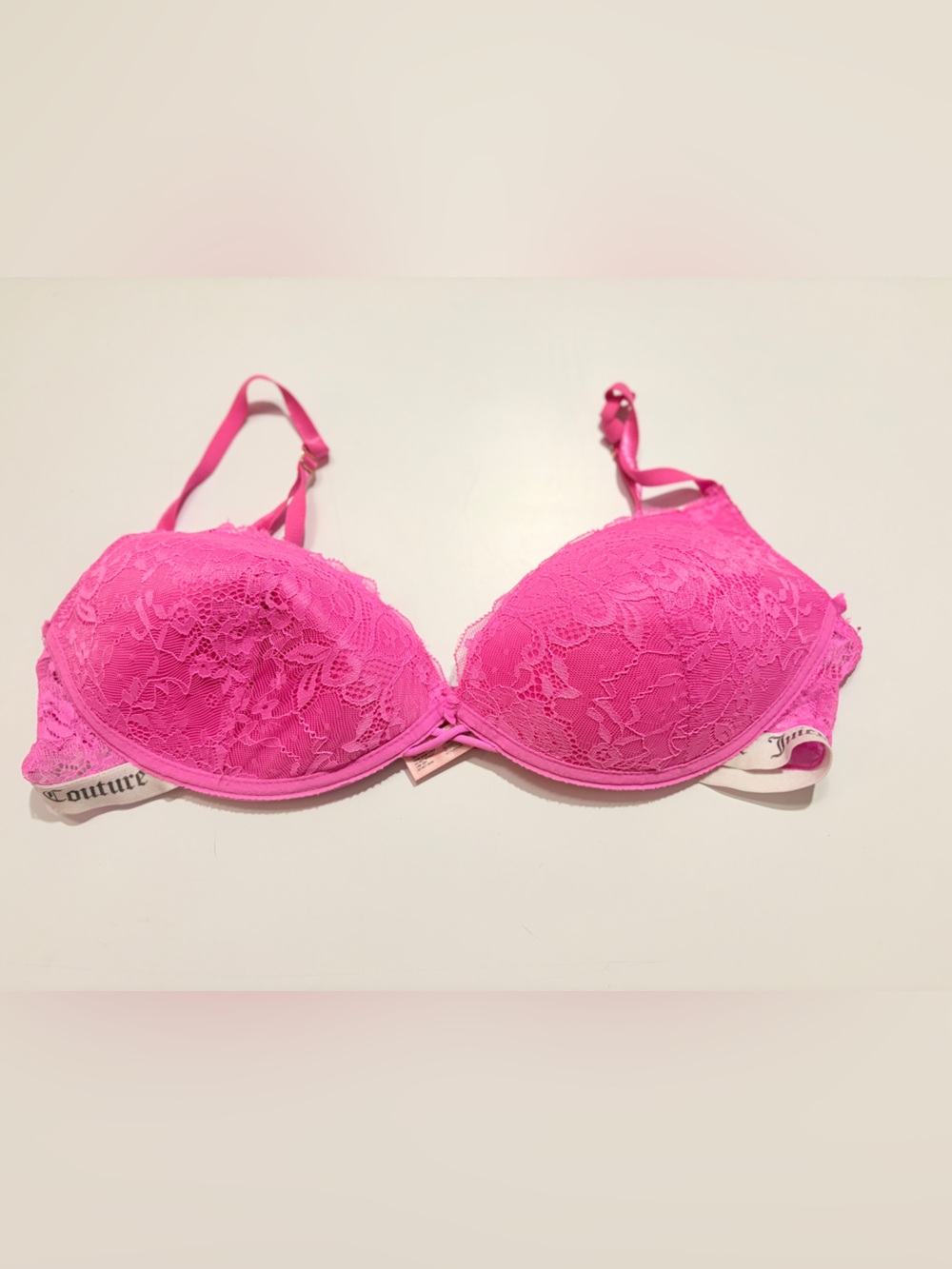 Juicy Couture Vibrant Pink Lace Bra